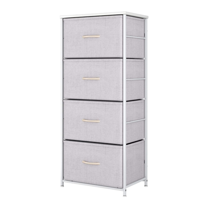 Foldable Fabric Drawer Tower 4-Drawer Dresser Organizer for Bedroom Entryway or Living Room Furniture for Closets and Hallway