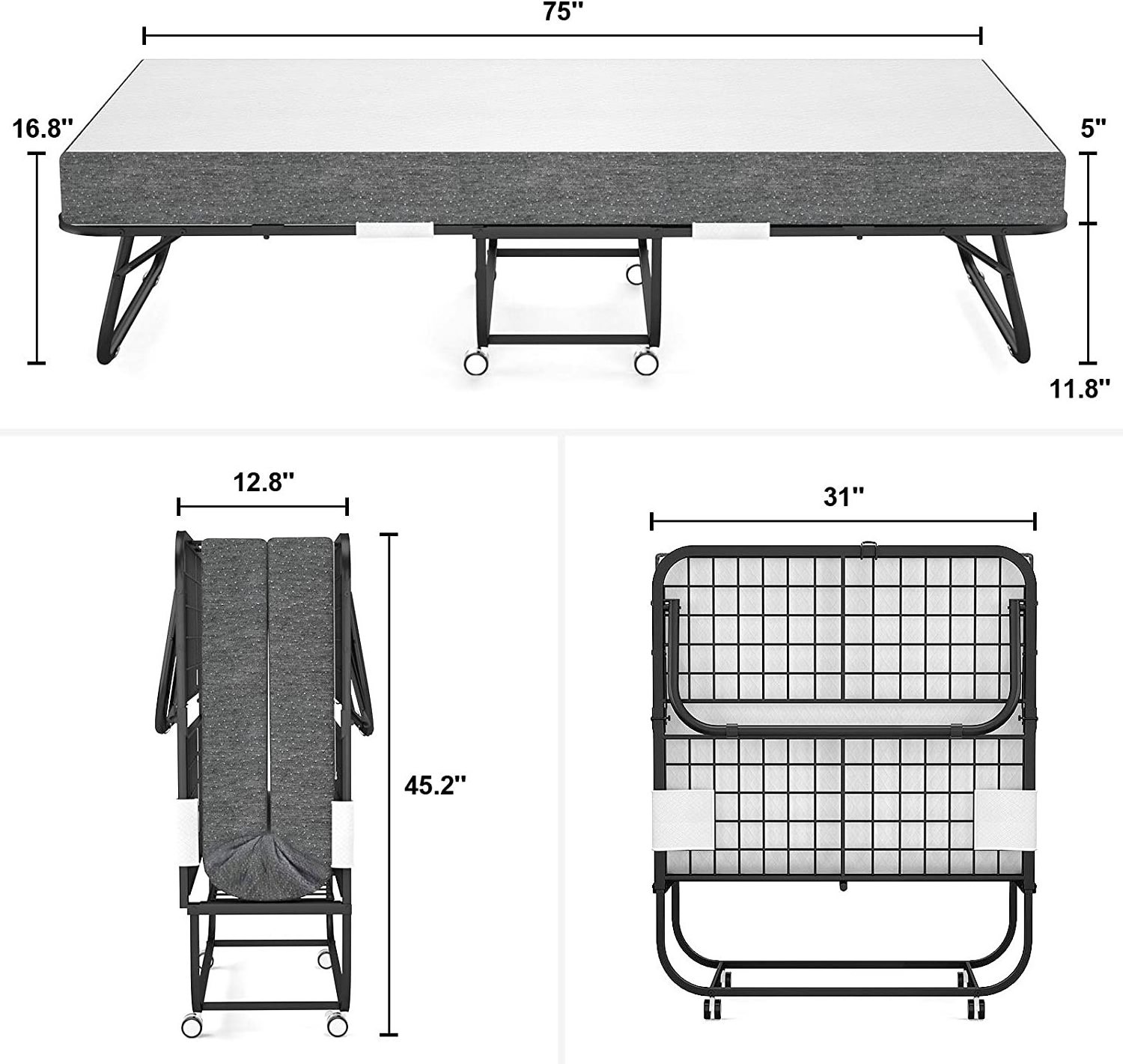 Promotional high quality multifunctional living room furniture metal frame folding double foldable sofa bed