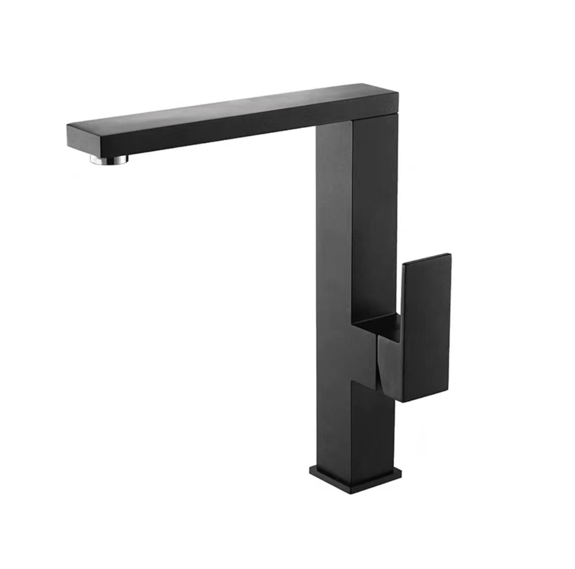 304 Black Square Water Mixer Rotatable Basin Faucet