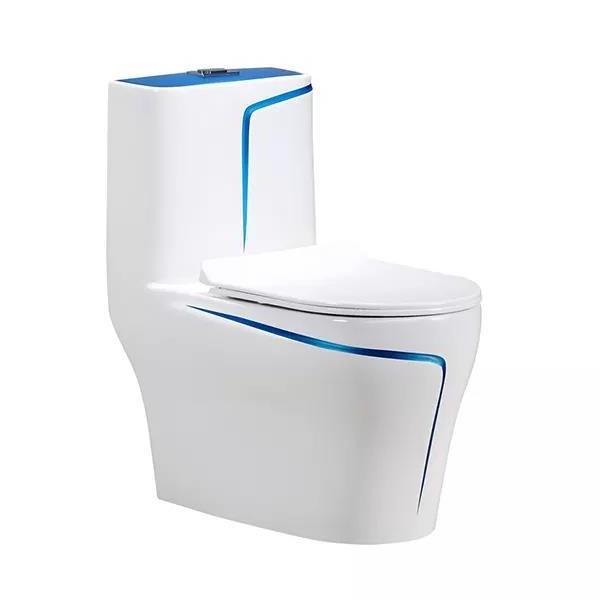 Sanitarios Inodoros Wc Gold Line Design Bathroom Ceramic One-Piece Gold White Colored Toilets Bowl