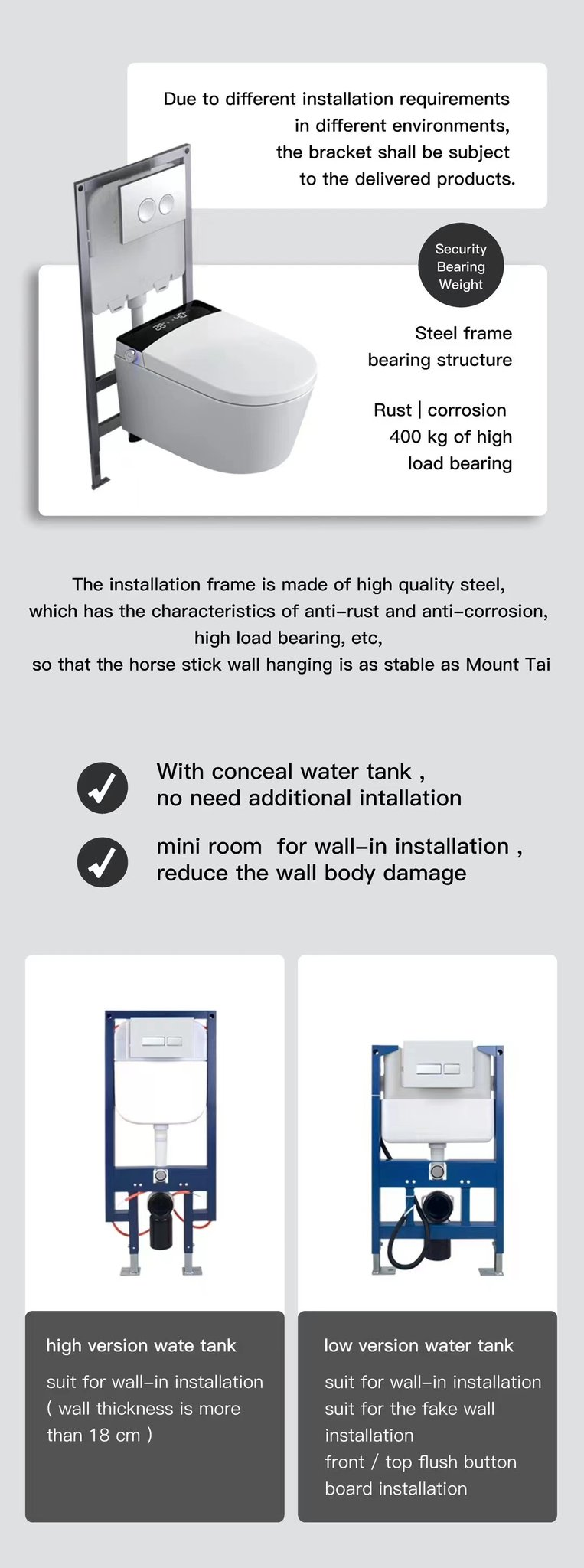 Watermark Electric WC Foot Sensor Automatic Bidet Flush Bathroom Wall Hung Intelligent Smart Toilet