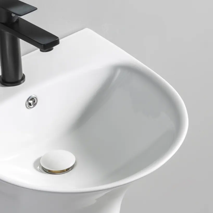 Factory Art White Round Sinks Bowl Wall Hung Wash Bathroom Ceramics Basin for Hotel