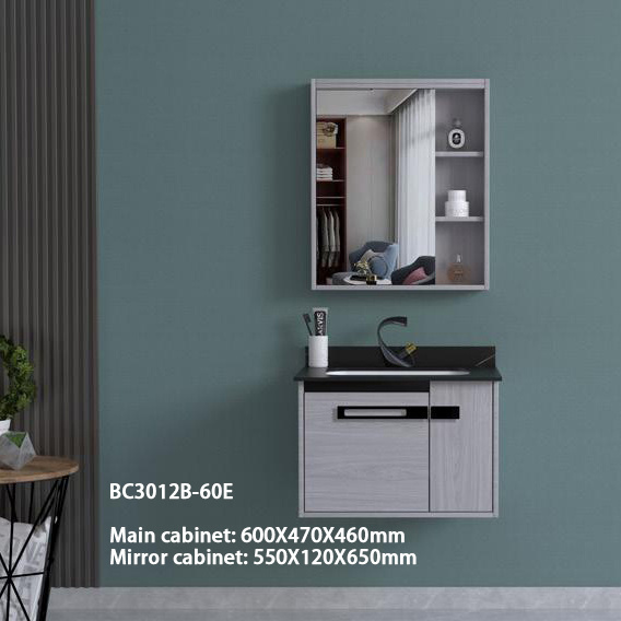 100CM Luxury Vanity Cabinet And Sink Modern Design Artificial Stone Material Wood Bathroom Furniture