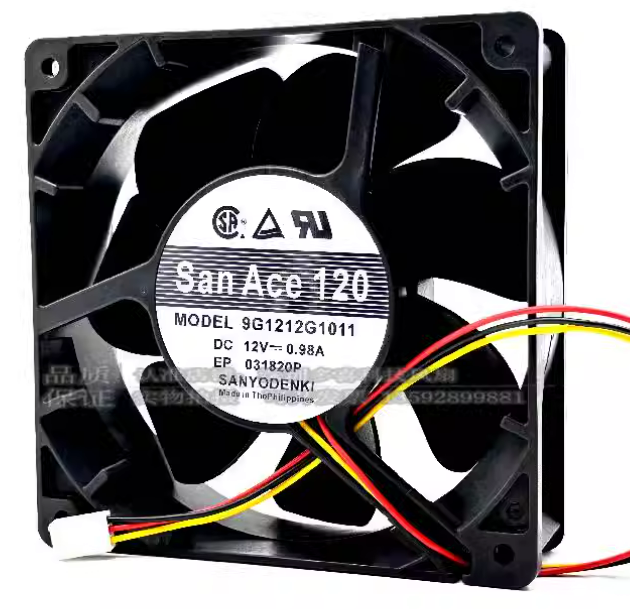 Original SANYO 24V 48V DC12V 0.98A EC AC 120*120*38mm 12CM 12038 3-wire  server axial flow 9G1212G1011  centrifugal cooling fan