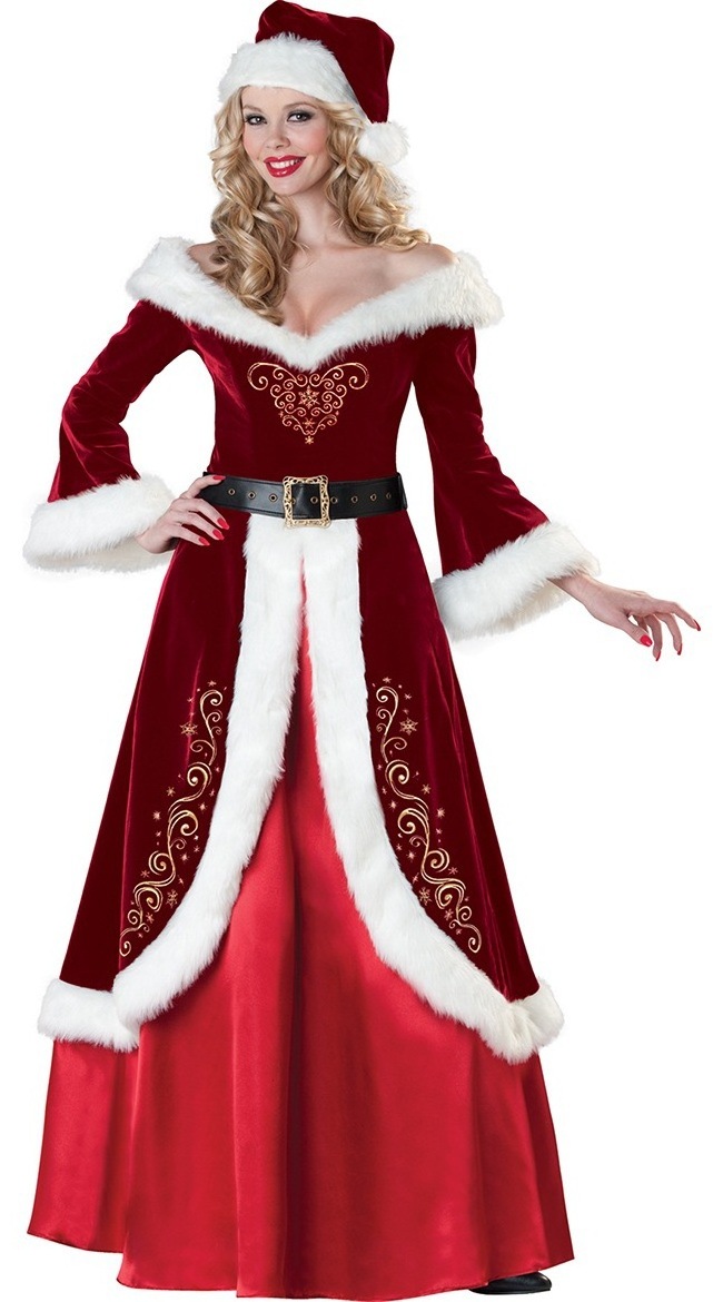 S-3XL plus size Christmas Dance Party Costume Christmas Outfit Performance Uniform Couple Santa Costume