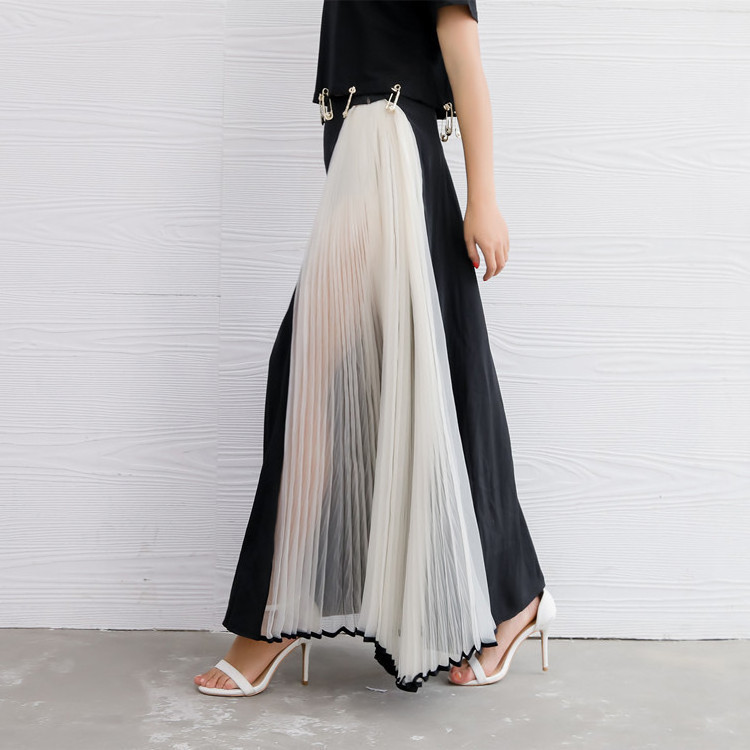 451's Pleated Skirt Organza Gauze Patchwork Cotton Wrap Skirt Women's Gauze Asymmetric Skirt Hot Sale Dress 2021