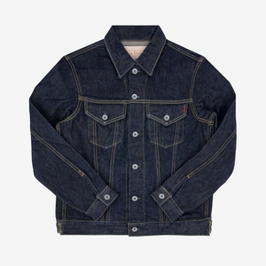 custom high quality 100% cotton mens japanese red tornado  Indigo raw selvedge denim jacket