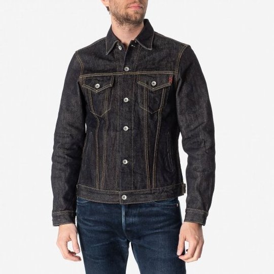 custom high quality 100% cotton mens japanese red tornado  Indigo raw selvedge denim jacket