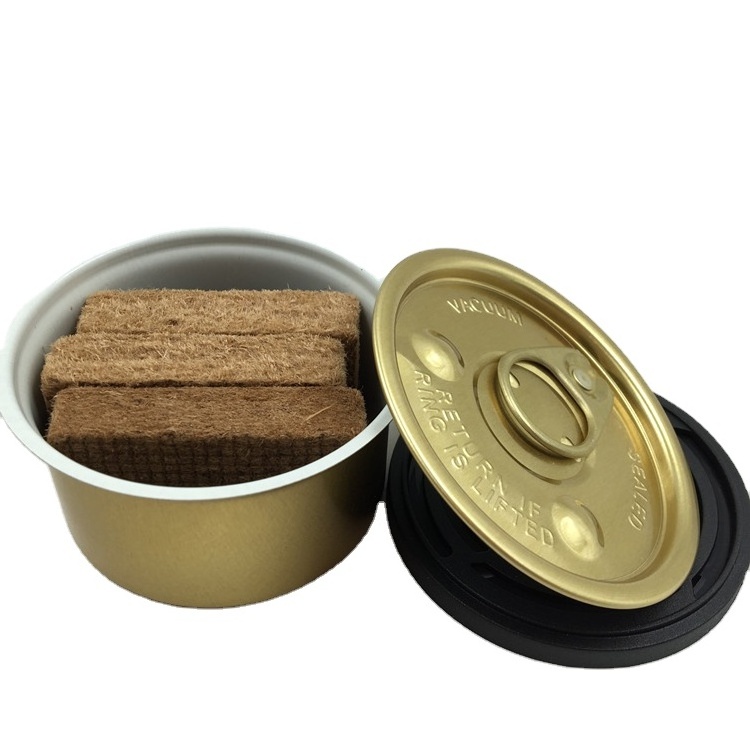 No scent  Organic Fiber Wood Block Empty Tin Can Wooden Car Air Freshener