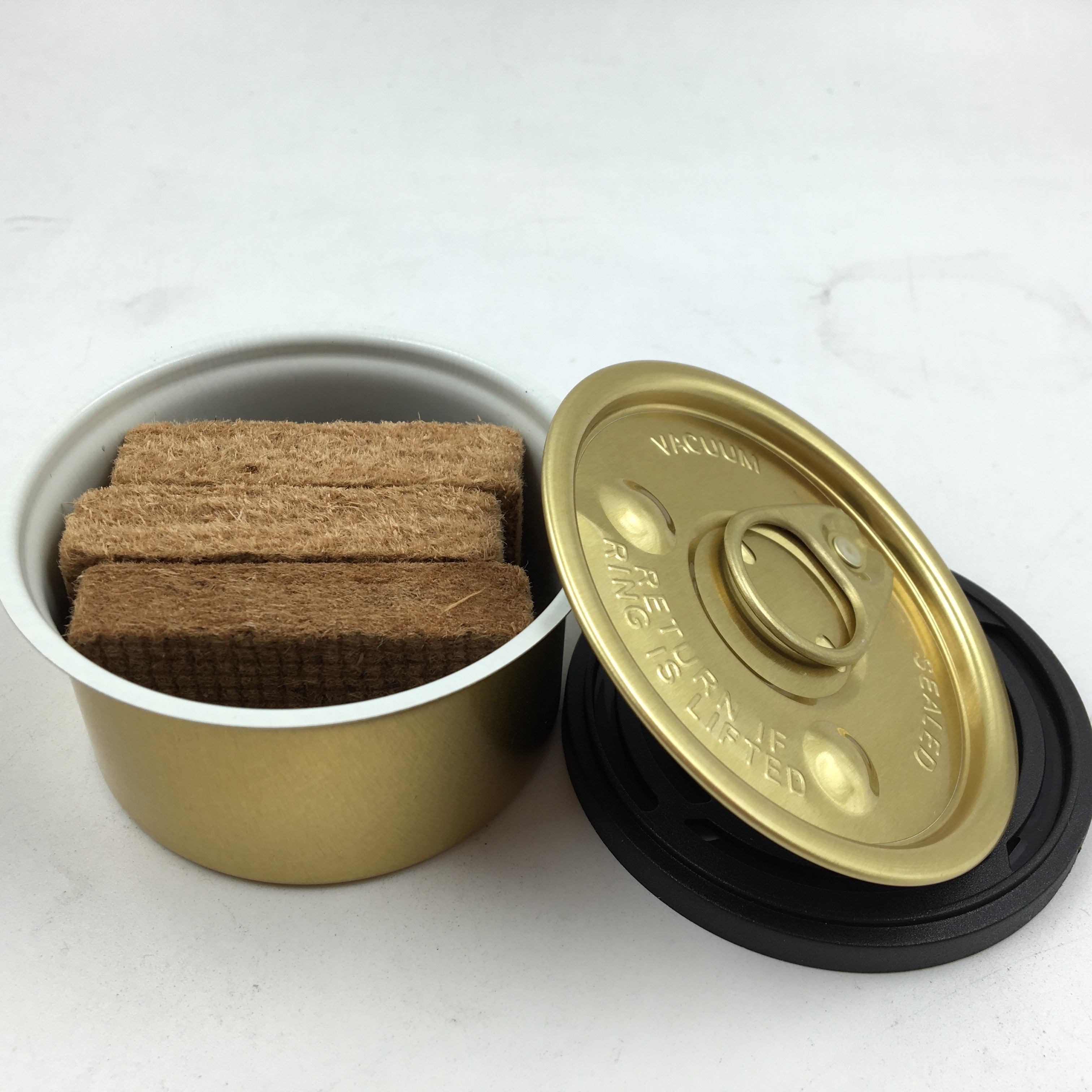 bulk customized scents organic fiber block empty tin can wooden air freshener