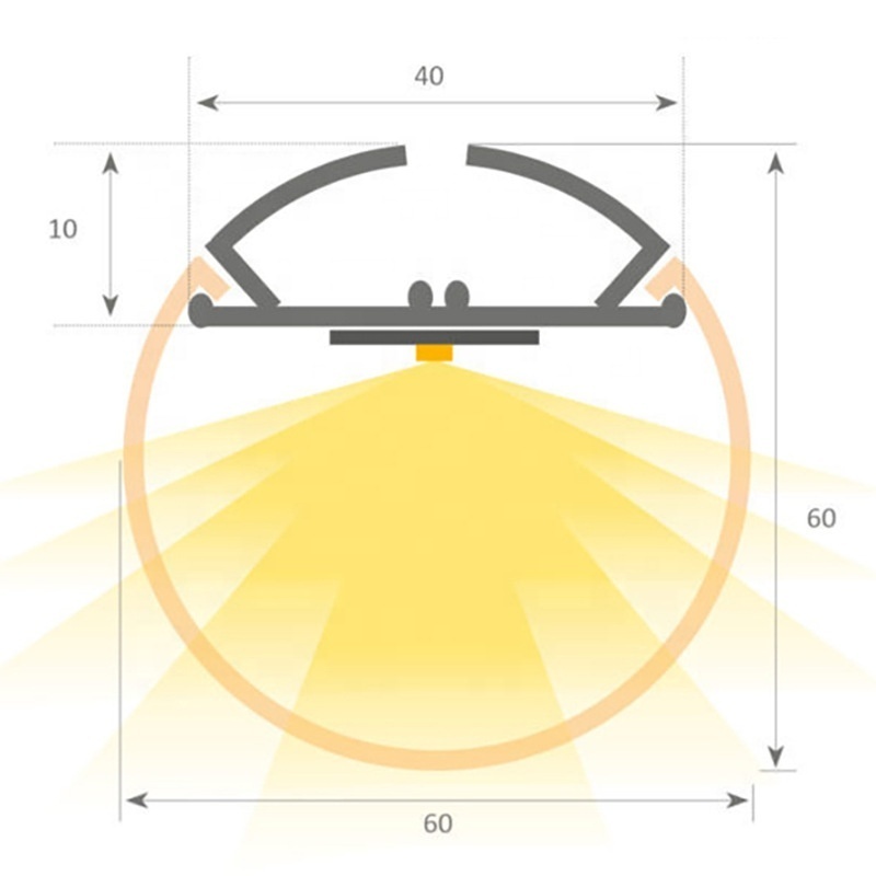 Suspended Module Diameter 30mm 60mm Circle For Office Pendant Aluminum Channel Round LED Profile Light