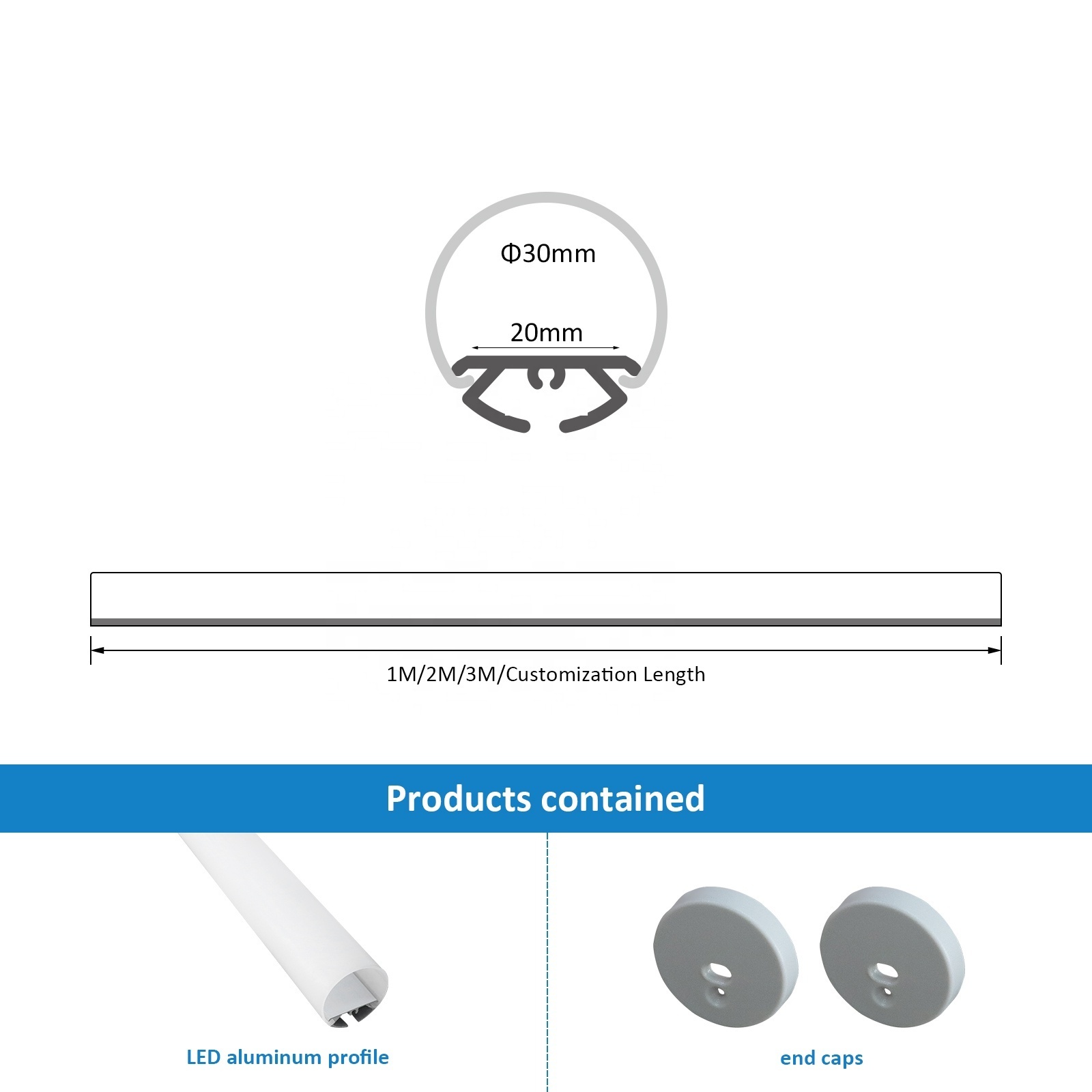 Good Quality R30 Profile Light For Ceiling White Housing Surfaced Mounted Ceiling Aluminum Profile