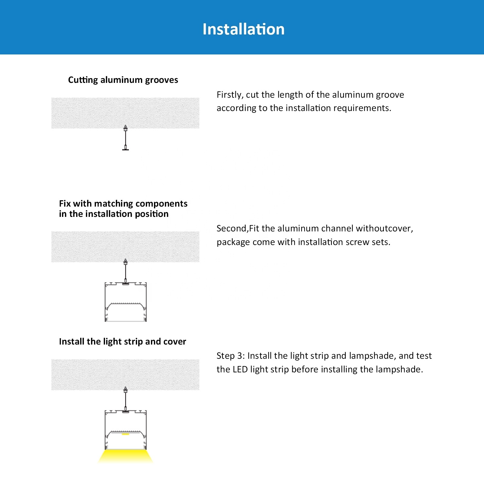 Factory D80  Led Strip Aluminum U Channel 80*75MM Led Office Alu Profiles Channel Light Cover