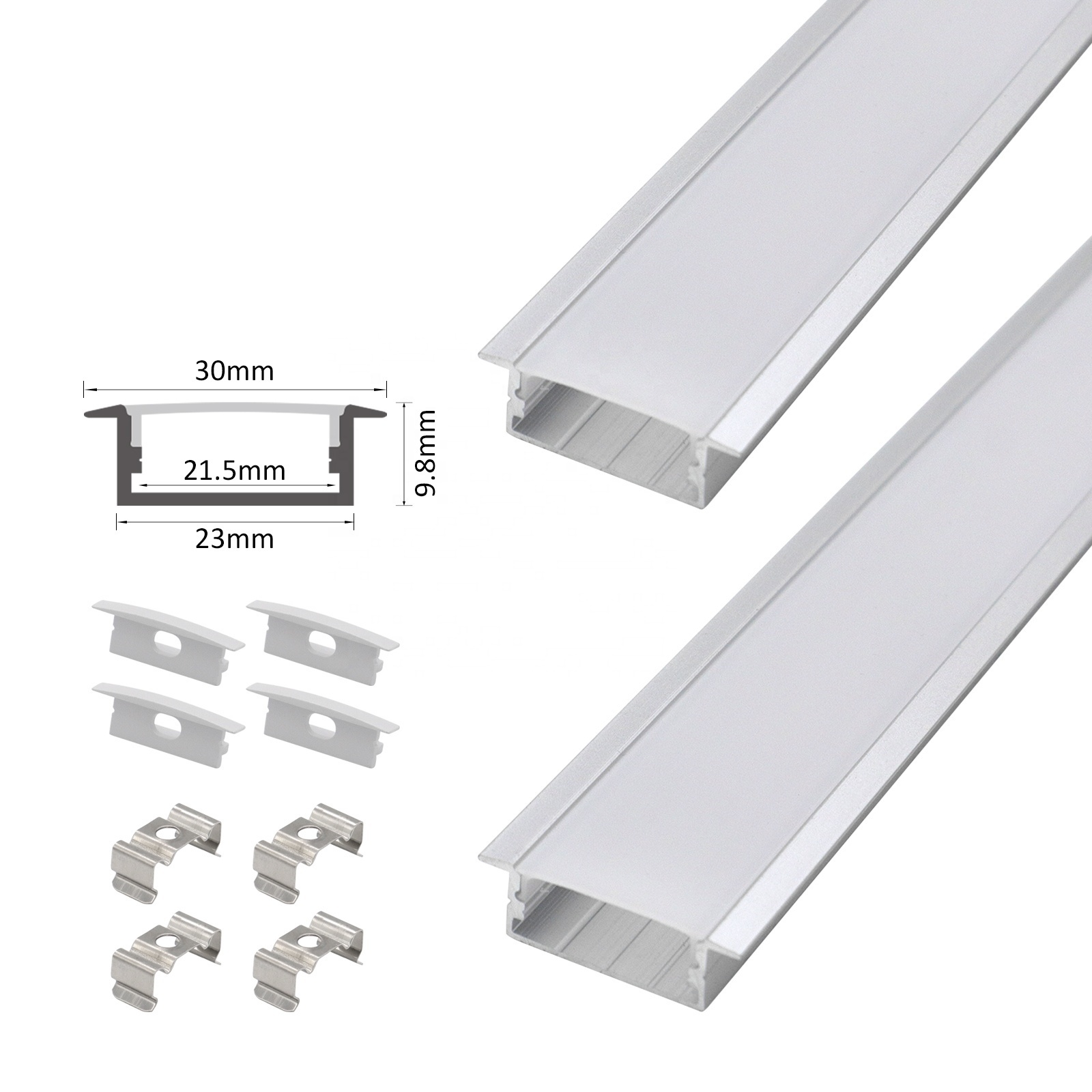 Factory Wholesale 012 Led Aluminum Profile 30*10mm Recessed Silver Black Channel Kitchen Led Light