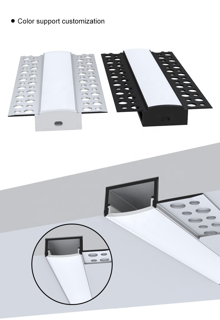 High Quality Factory Price Aluminum Profile Drywall Led Profile Channel Ceiling Plaster For Strip Light