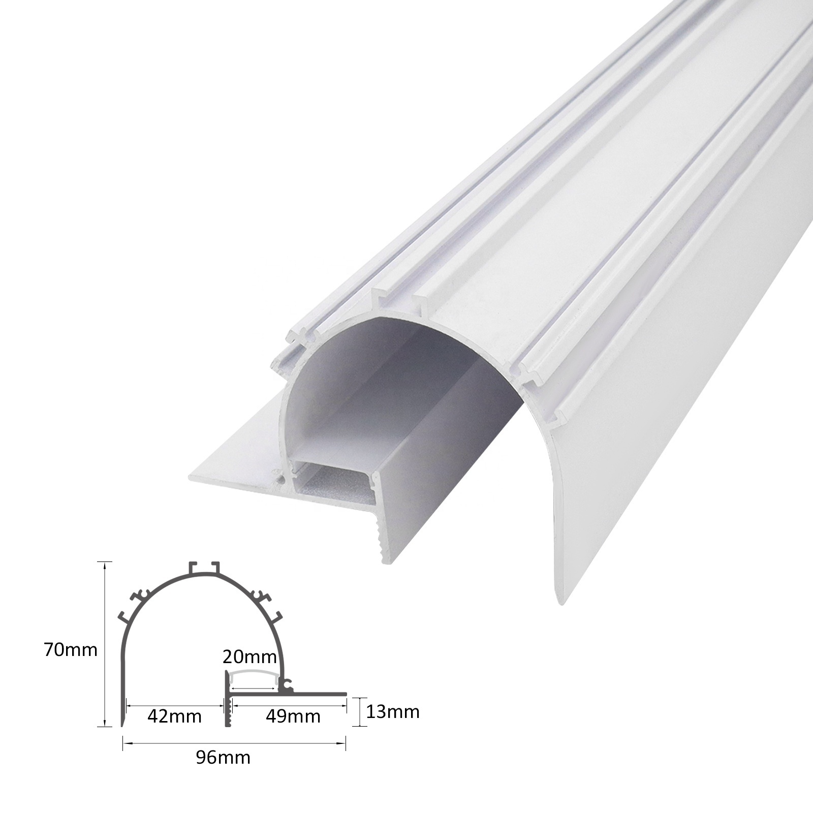 Factory 069 Ceiling Corner Lights Mounted 96*70mm U Channel Alloy Housing Angle Linear Light