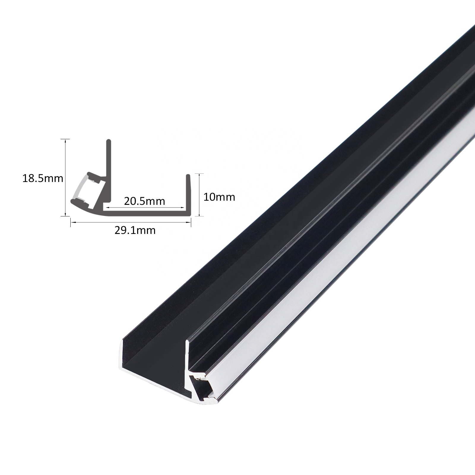 New Arrival 043 Aluminum Profile U Shape Cabinet 18mm Baseboard Surface Mounted Channel For Led Light