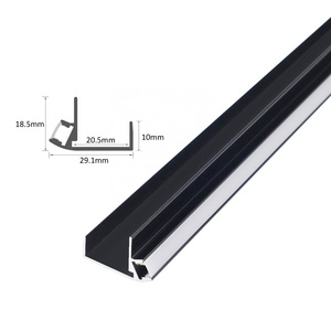 New Arrival 043 Aluminum Profile U Shape Cabinet 18mm Baseboard Surface Mounted Channel For Led Light