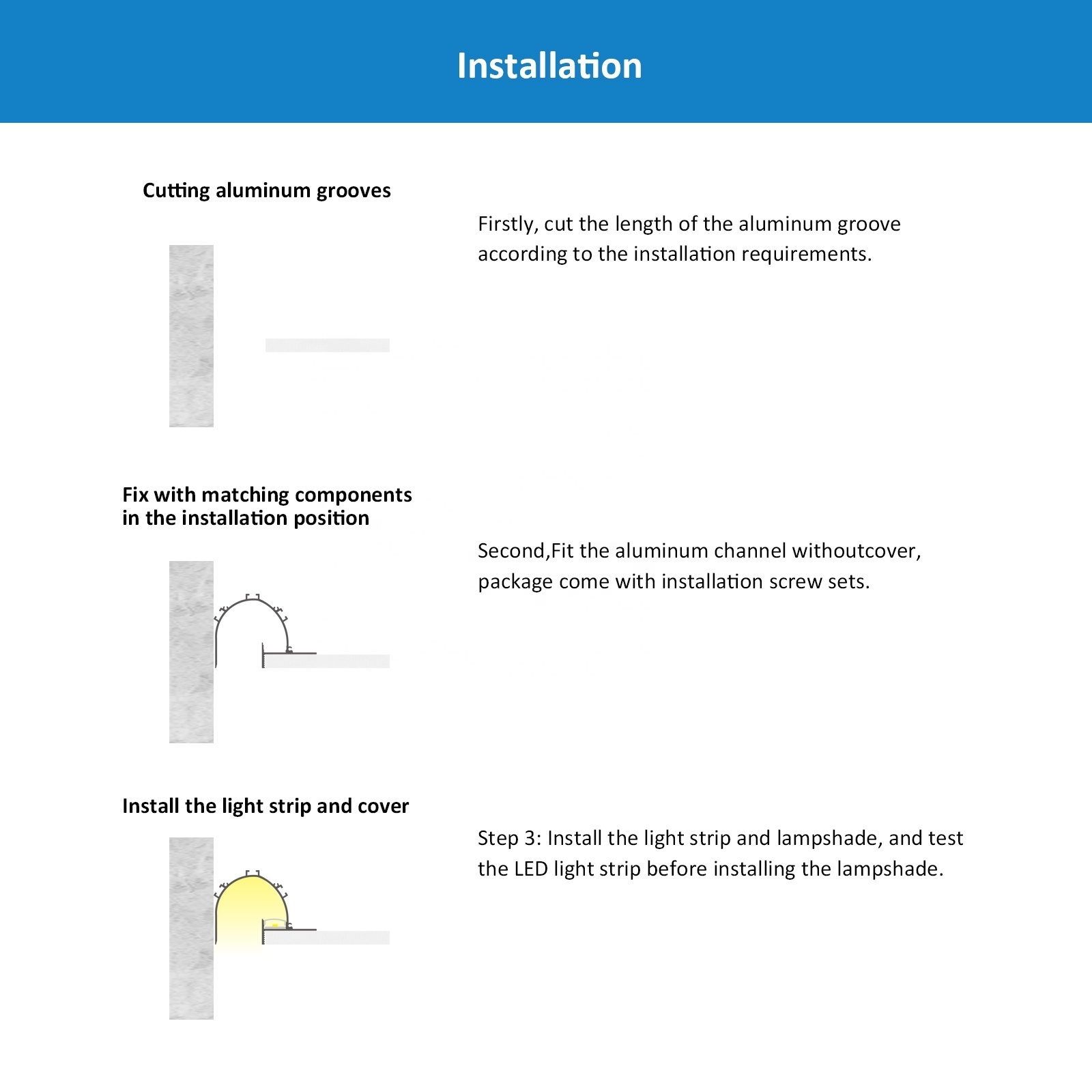 Factory 069 Ceiling Corner Lights Mounted 96*70mm U Channel Alloy Housing Angle Linear Light