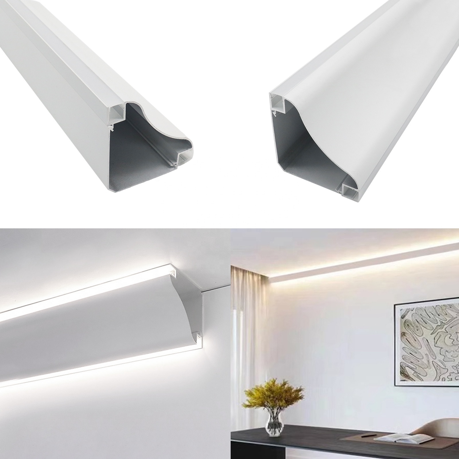 Hot Sale 116 Aluminum Profile Angle Led Strip Ceiling 69*69mm Top Corner Light Led Strip Ceiling Light