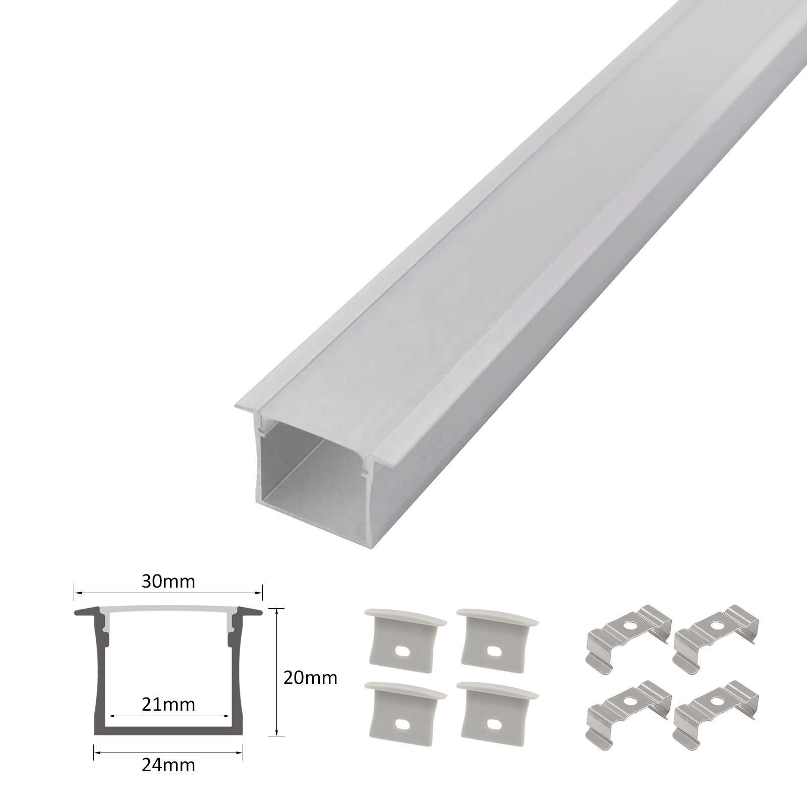 Recessed Aluminium 028A Trim T-slot 30*20MM Aluminium Profile For Led Strip Lighting