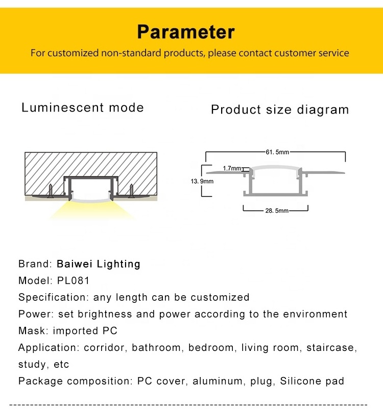 High Quality Factory Price Aluminum Profile Drywall Led Profile Channel Ceiling Plaster For Strip Light