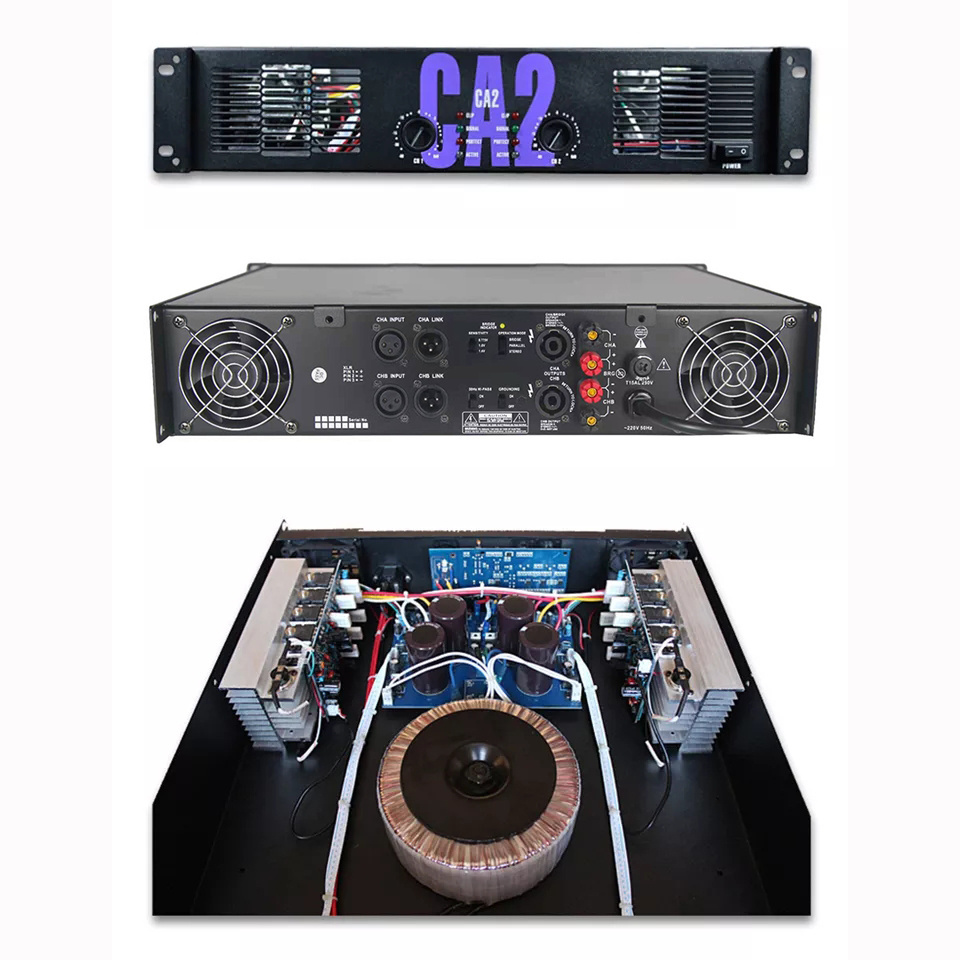 Professional Two Channels 250W*2 Audio Amplifier Outdoor Concerts Audio Metal Power Amplifier Speaker for DJ Audio Systems