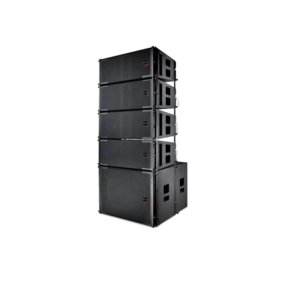 The power supply of VTX-210 can be connected in series with an active line array audio system with 5 speakers