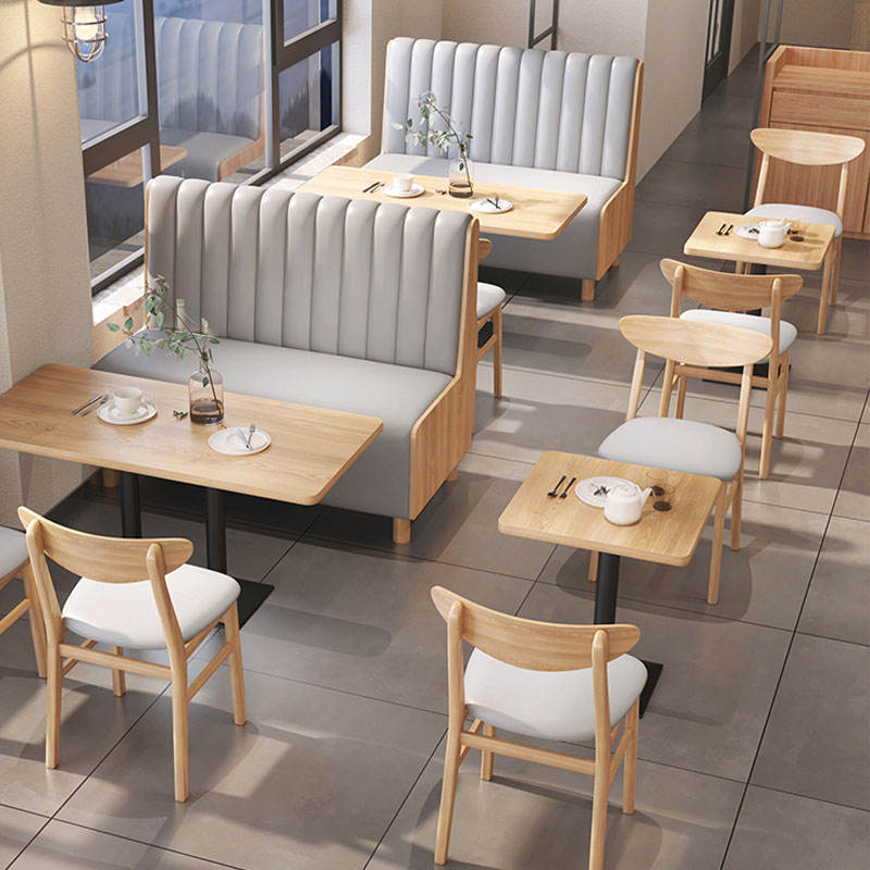 high quality wholesale commercial restaurant furniture wooden leather booth seating and table set