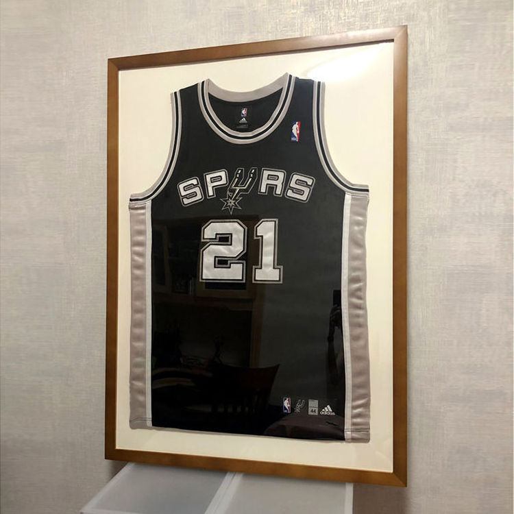 Customizable Home Decoration Sports Jersey Display Photo Frame Solid Wood Glass MDF Wall Mounted Art Shadow Football Basketball