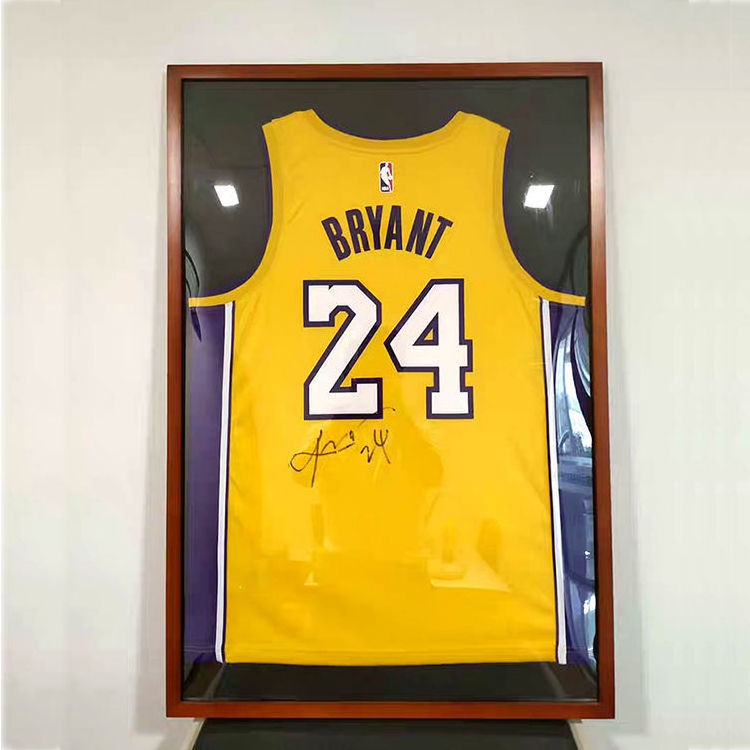 Customizable Home Decoration Sports Jersey Display Photo Frame Solid Wood Glass MDF Wall Mounted Art Shadow Football Basketball