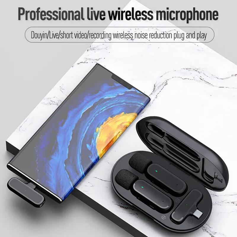 New 2.4G  noise reduction microphone mobile phone live microphone K61 wireless lavalier mini microphone