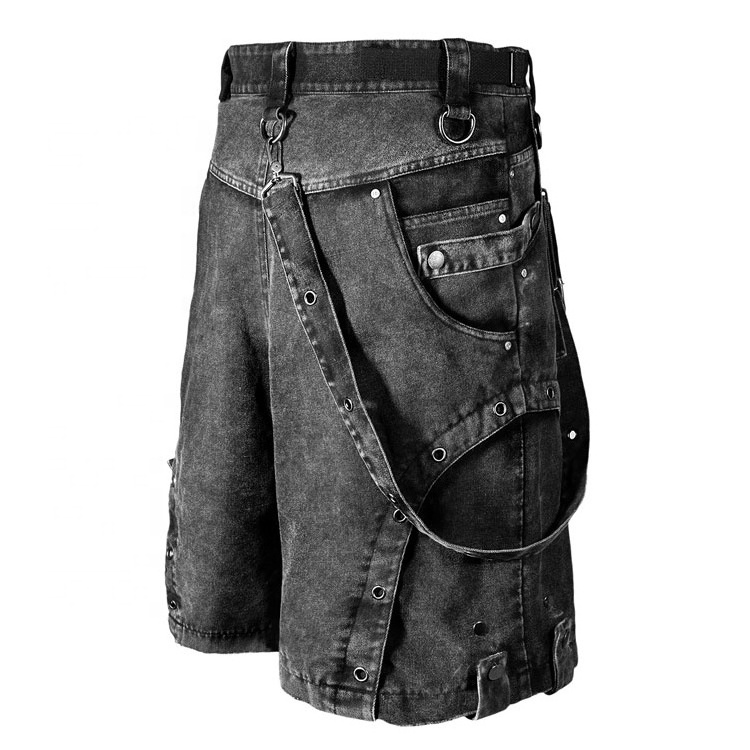 Custom High Quality heavy thick 480gsm denim shorts custom pockets cargo street wear distressed acid washed cargo denim shorts