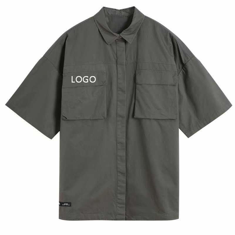 OEM Summer Wholesale Custom Design High Quality Comfortable Pockets Shirt Snap Button Closure Men Designer Work Shirts