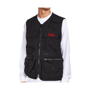 Custom Latest Fashion Men Motorbike Urban Wear Mesh Lined Cargo Utility Vest with Multiple Pockets