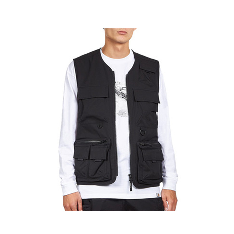 Custom Latest Fashion Men Motorbike Urban Wear Mesh Lined Cargo Utility Vest with Multiple Pockets