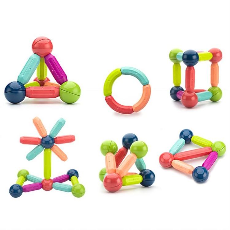 25pcs Montessori educational baby safety magnet Blocks Building set Magnetic Balls&Rods STEM Colorful Magnetic Toy