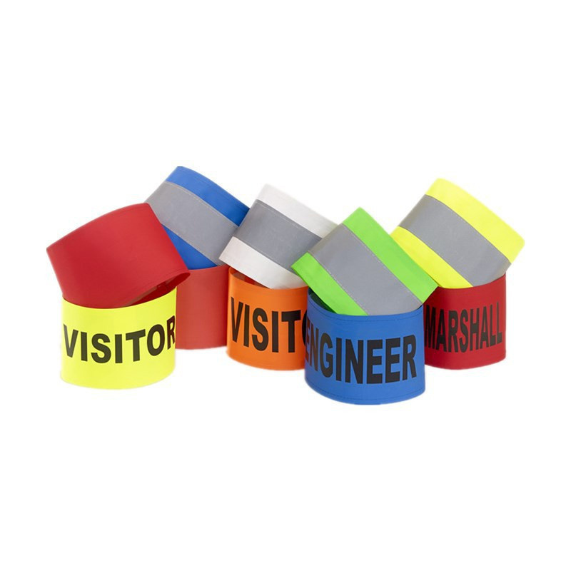 Custom Print Logo Oxford Cloth Adjustable Hi-vis Warning Arm Band High Visibility Traffic Reflective Safety Arm Straps