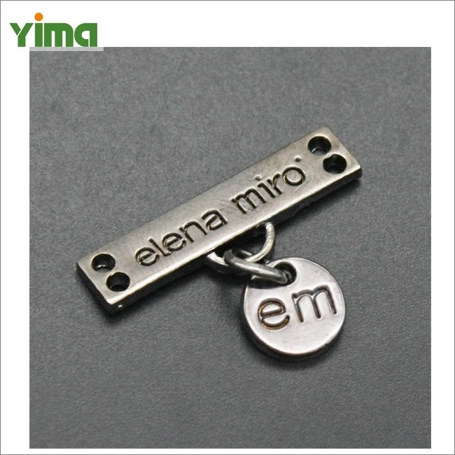 Customize garment bag round metal tag safety pin metal patch Commemorative LOGO Medal