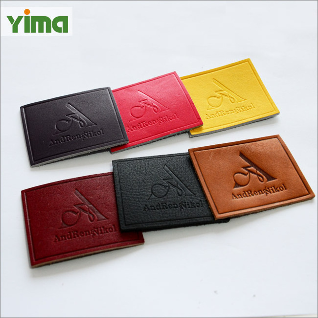 Custom private LOGO embossed leather patches handbag jeans PU label tag and real leather stamp patch 2024 new