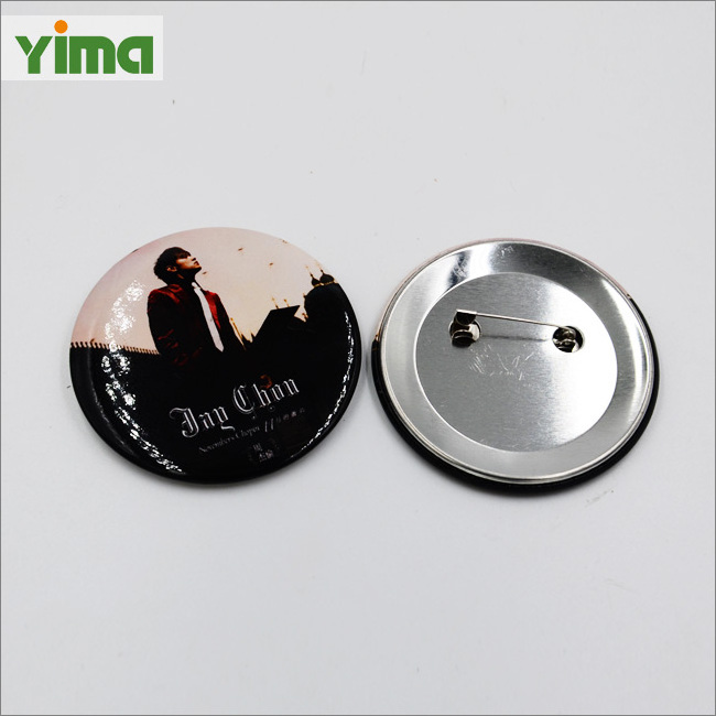 Customize garment bag round metal tag safety pin metal patch Commemorative LOGO Medal