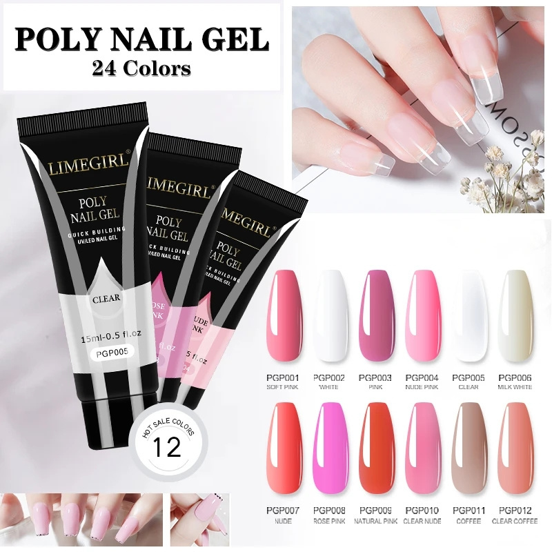 Poly Nail Gel for Extension Polygels Set Manicure Acryl Gel Varnish Set 15ML Polygels Poly Nail Kit UV Gel Kit