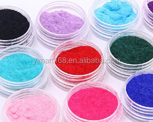 Yimart 12 color Velvet Flocking Powder Nail Art Velvet Powder for Nail Art Tips Makeup Tools