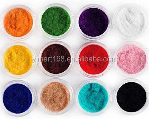 Yimart 12 color Velvet Flocking Powder Nail Art Velvet Powder for Nail Art Tips Makeup Tools