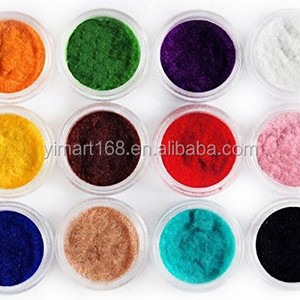 Yimart 12 color Velvet Flocking Powder Nail Art Velvet Powder for Nail Art Tips Makeup Tools