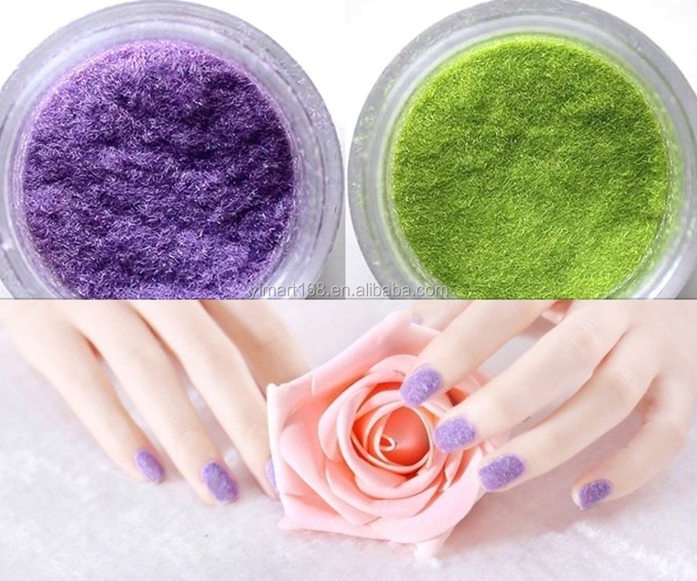 Yimart 12 color Velvet Flocking Powder Nail Art Velvet Powder for Nail Art Tips Makeup Tools