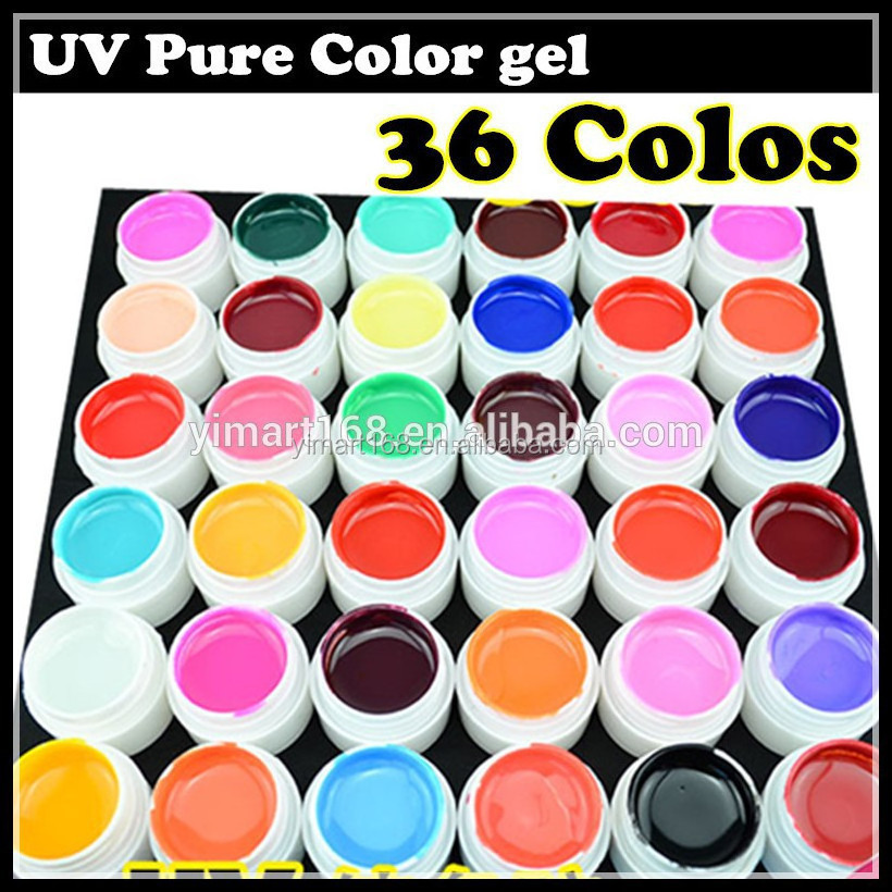 Yimart 36Colors Solid Pure UV Gel Mix Color Build Gel UV Color Gel 5ml Nail Polish