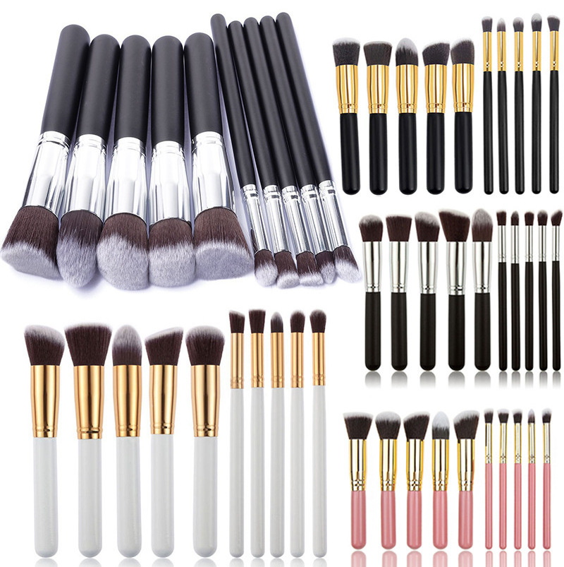 6 Colors Makeup Brushes Set 10pcs Cosmetic Brushes Makeup Instruments Tools Eyeshadow Foundation Concealer Brush Female Makeup