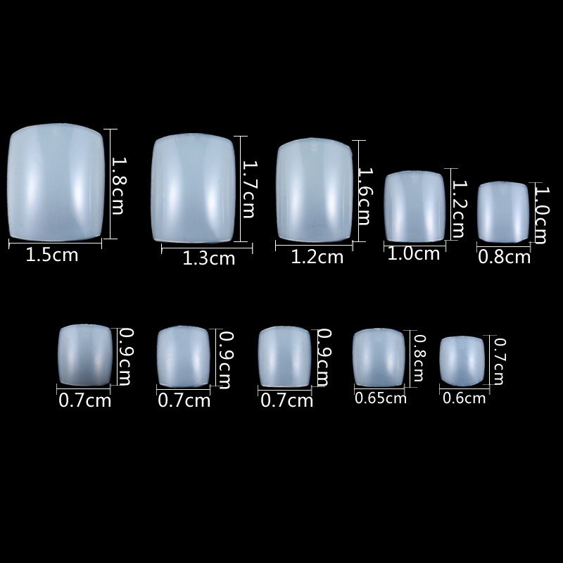 Yimart 500pcs Full Cover Acrylic UV Gel Toe Nail Tips False Type with Design Style for Finger Artificial Toe Nails