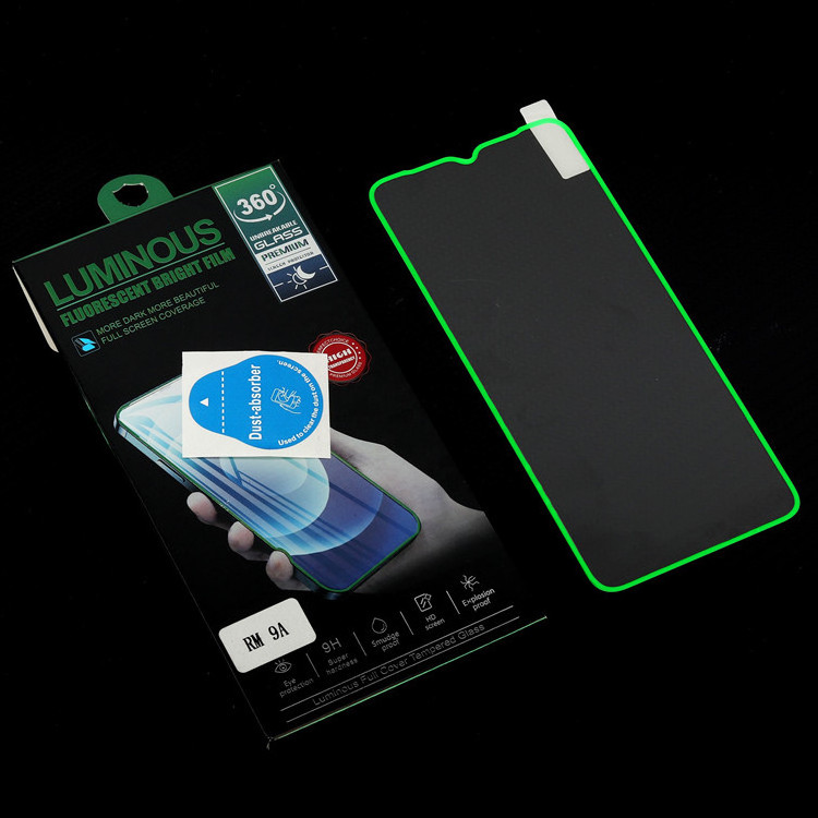 OEM For iphone samsung huawei sony glow in the dark luminous neon tempered glass screen protectors